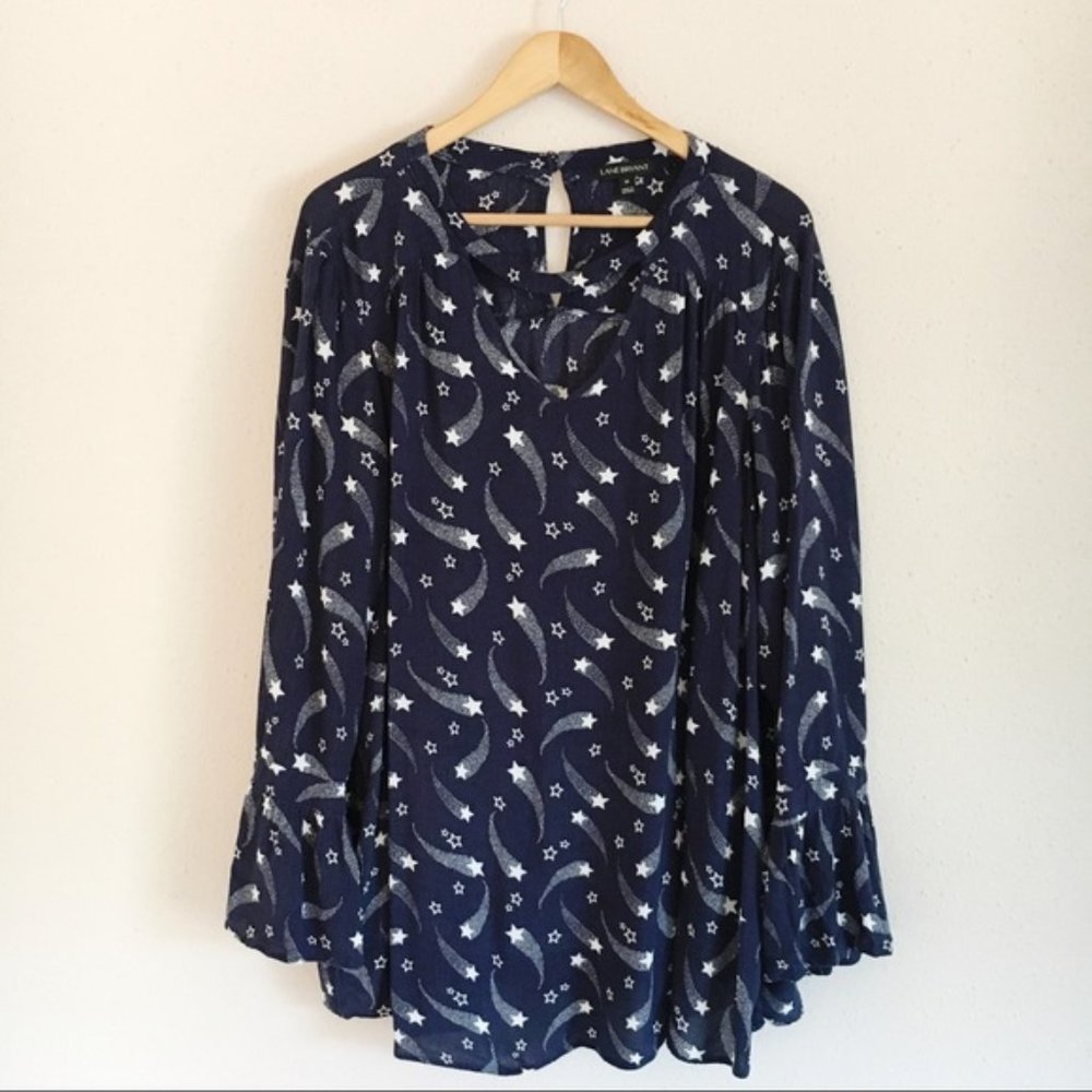 Lane Bryant 28 Long sleeve star blouse